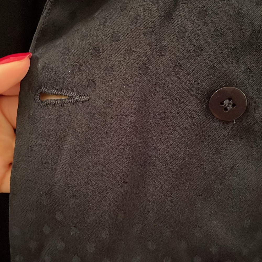📓 Topshop - Navy Blue Polka Dot Double-breasted Fully Lined Blazer - size 2 - Picture 4 of 12